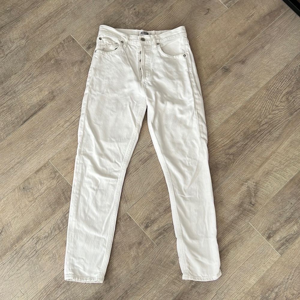 Agolde High Rise White Jeans